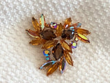 Stunning Vintage Rhinestone Brooch Signed Czecho Slovakia (Czech)