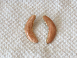 Uniquely Fantastic Vintage Retro Pierced Earrings w Peach Swirl Enamel