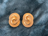 Awesome Vintage Clip On Earrings Gold Tone Funky Retro Design