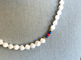 Absolutely Fantastic Monet Vintage Beaded Necklace Red White & Blue Beads