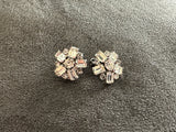 Stunning Designer Signed Weiss Vintage Clip On Rhinestone Earrings