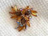 Stunning Vintage Rhinestone Brooch Signed Czecho Slovakia (Czech)