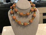 Joan Rivers Amazing Beaded Necklace Leopard Chunky & AB Amber Glass Beads