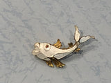 Beautiful Vintage Brooch!  A Splashing Enamel Koi Fish