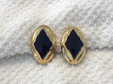 Fantastic Vintage Clip On Earrings Gold Tone w Purple Enamel