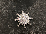 Dazzling Rhinestone Vintage Brooch Gorgeous Layered Winter Snowflake