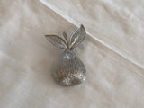 Really Fantastic Emmons Vintage Pear Brooch Brushed Silver Tone Metal