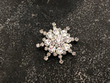 Dazzling Rhinestone Vintage Brooch Gorgeous Layered Winter Snowflake