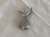 Really Fantastic Emmons Vintage Pear Brooch Brushed Silver Tone Metal