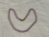 Fantastic Vintage Beaded Necklace Twisted Multi Strand of Pearled Purple Beads