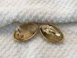 Fantastic Vintage Clip On Earrings Gold Tone w Purple Enamel