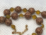 Joan Rivers Amazing Beaded Necklace Leopard Chunky & AB Amber Glass Beads