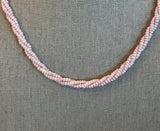Fantastic Vintage Beaded Necklace Twisted Multi Strand of Pearled Purple Beads