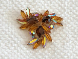 Stunning Vintage Rhinestone Brooch Signed Czecho Slovakia (Czech)