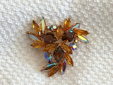 Stunning Vintage Rhinestone Brooch Signed Czecho Slovakia (Czech)