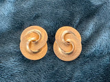 Awesome Vintage Clip On Earrings Gold Tone Funky Retro Design