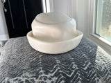 Sears Fashion Millinery Awesome Vintage 60"s Hat Off White Faux Leather