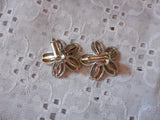 Dainty Floral Clip On Earrings Sarah Coventry with Black Rhinestones