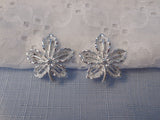 Silvery "Ivy" Leaf Clip On Earrings by Sarah Coventry  Beautiful!!