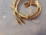 Super Stylish Crown Trifari Gold Tone Brooch / Pin