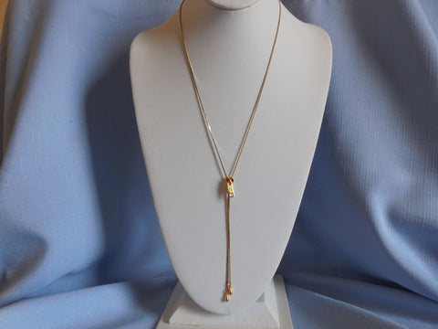 Remember These?  Super Mod Zipper Necklace Gold Tone Metal Chain