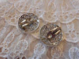 Fantastic Sarah Coventry Silver Tone Open Metal Work Clip On Earrings