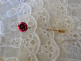 A Beautiful Rose!!  Red & Gold Tone Metal Stickpin