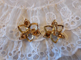 Amazing Sarah Coventry Gold Tone Floral Design Clip On Earrings