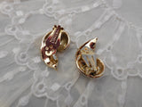 Lisner Glamorous Leaf / Feather Clip On Earrings