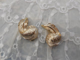 Lisner Glamorous Leaf / Feather Clip On Earrings