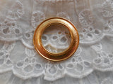 Simple But Elegant  Vintage Crown Trifari Gold Tone Circle Pin Brooch