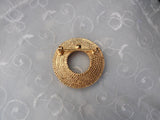 Grand Vintage Brooch Pin with Golden Brown Dazzling Rhinestones