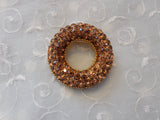 Grand Vintage Brooch Pin with Golden Brown Dazzling Rhinestones