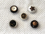 Set of 5 Vintage Buttons Frig  (or Office) Magnets. Beautiful!!