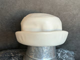 Sears Fashion Millinery Awesome Vintage 60"s Hat Off White Faux Leather