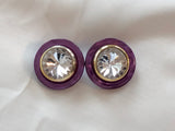 These Are Amazing! Vintage Pierced Earrings Buttons w Rivoli Rhinestones