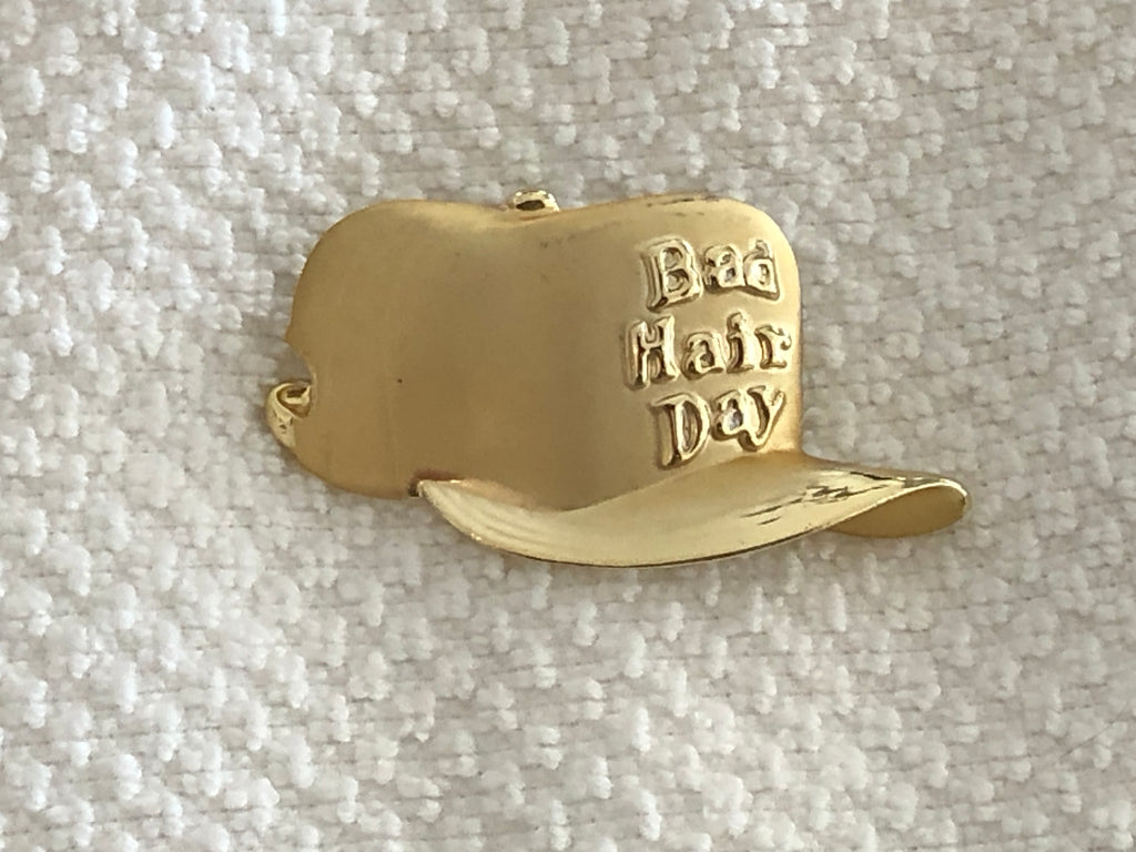 AJC Vintage "Bad Hair Day" Baseball Cap Hat Brooch Pin