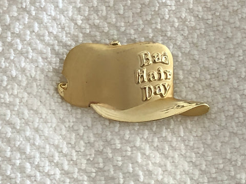 AJC Vintage "Bad Hair Day" Baseball Cap Hat Brooch Pin