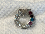 Stunning Vintage Van Dell Sterling Silver Wreath Brooch w Sparkly Rhinestones
