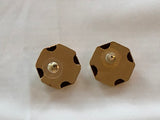 FABulous Vintage Pierced Earrings Faceted Gold Tone Metal Pointed Domes