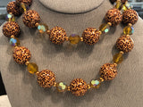 Joan Rivers Amazing Beaded Necklace Leopard Chunky & AB Amber Glass Beads