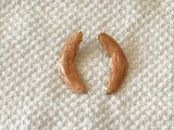 Uniquely Fantastic Vintage Retro Pierced Earrings w Peach Swirl Enamel