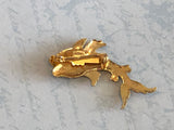 Beautiful Vintage Brooch!  A Splashing Enamel Koi Fish