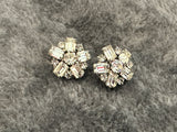 Stunning Designer Signed Weiss Vintage Clip On Rhinestone Earrings