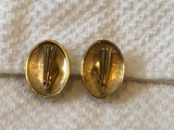 Remarkable Sarah Coventry Brushed & Shiny Gold Tone Vintage Clip On Earrings