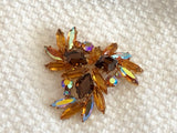 Stunning Vintage Rhinestone Brooch Signed Czecho Slovakia (Czech)