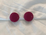 Fantastic & Fun Fucshia Vintage Clip On Earrings  Plum Purple Pink