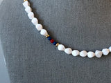 Absolutely Fantastic Monet Vintage Beaded Necklace Red White & Blue Beads