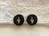 Really Awesome Vintage Clip-On Earrings w Diamond Cut Etching