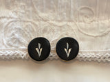 Really Awesome Vintage Clip-On Earrings w Diamond Cut Etching